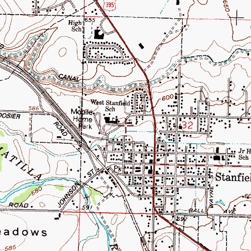Topographic Map of Bard Park, OR