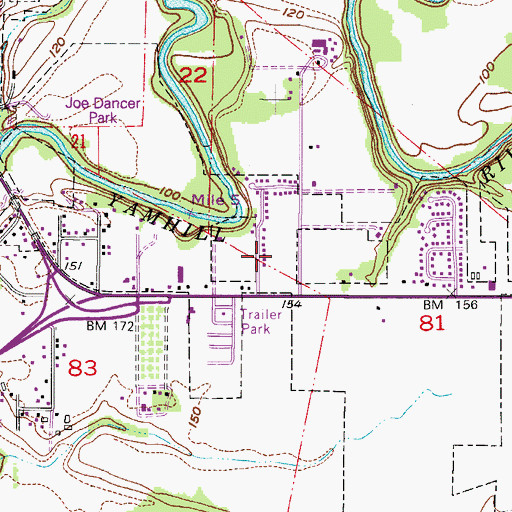 Topographic Map of Bend O River Mini Park, OR