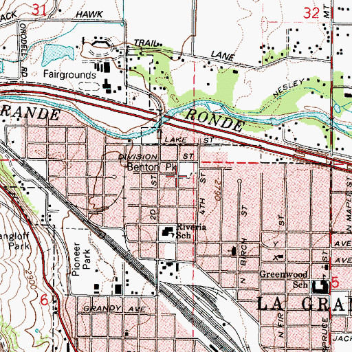 Topographic Map of Benton Park, OR