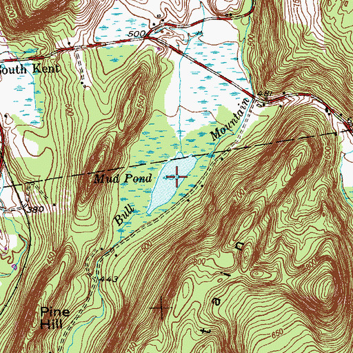 Topographic Map of Mud Pond, CT