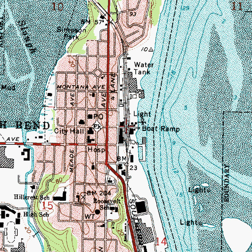 Topographic Map of California Boat Ramp, OR