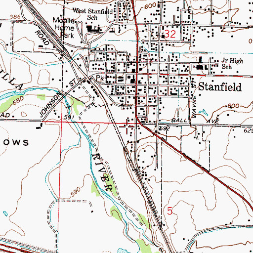 Topographic Map of Charlotte Rauch Park, OR