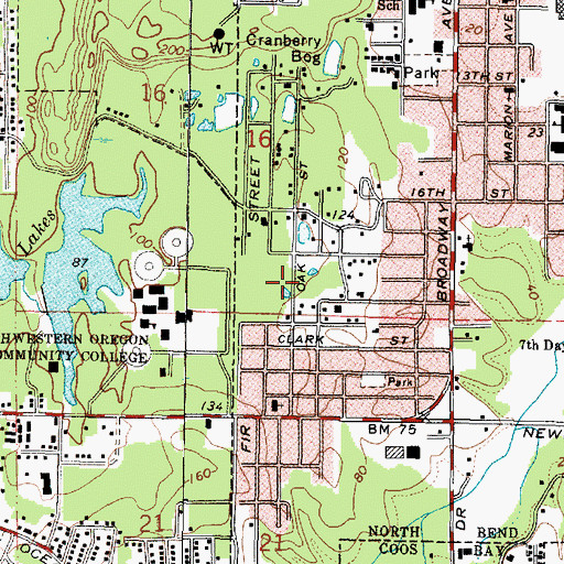 Topographic Map of College Park, OR