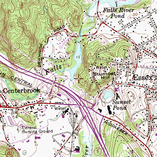 Topographic Map of Mud River, CT