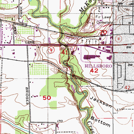 Topographic Map of Dairy Creek Park, OR