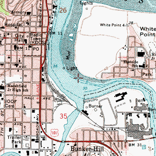 Topographic Map of Eastside Boat Ramp, OR