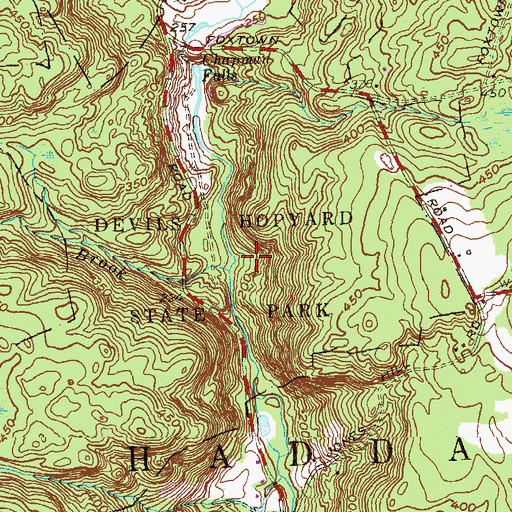 Topographic Map of Muddy Brook, CT