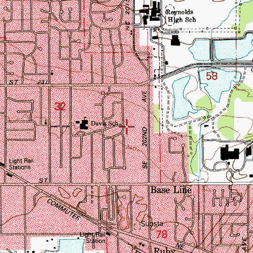 Topographic Map of Gresham/Fairview Trail, OR