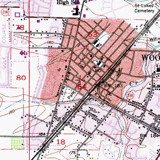 Topographic Map of Library Park, OR