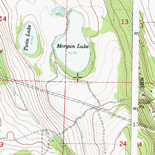 Topographic Map of Morgan Lake Park, OR