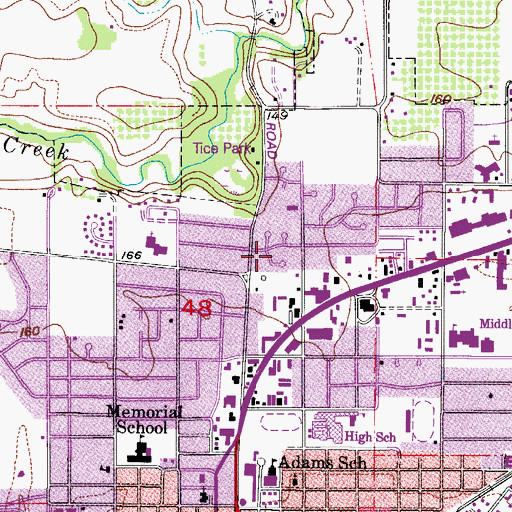 Topographic Map of North Evans Mini Park, OR
