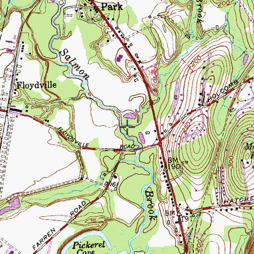 Topographic Map of Muddy Brook, CT