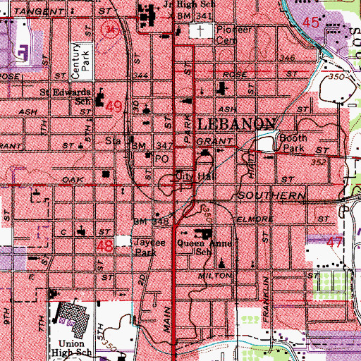 Topographic Map of Ralston Park, OR