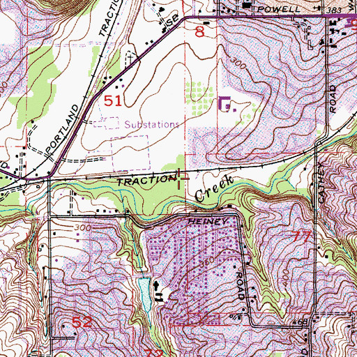 Topographic Map of Springwater Trail, OR