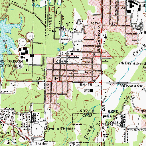 Topographic Map of State Street Park, OR