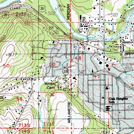 Topographic Map of Strawberry Hill Park, OR