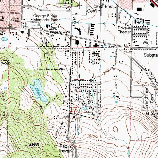 Topographic Map of Sunnyhill Park, OR