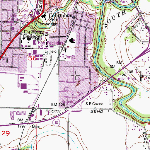 Topographic Map of Thompson Park, OR