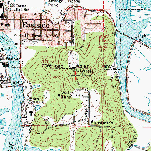 Topographic Map of Windy Hill Park, OR