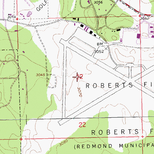 Topographic Map of Redmond Fire and Rescue Station 403 Airport, OR