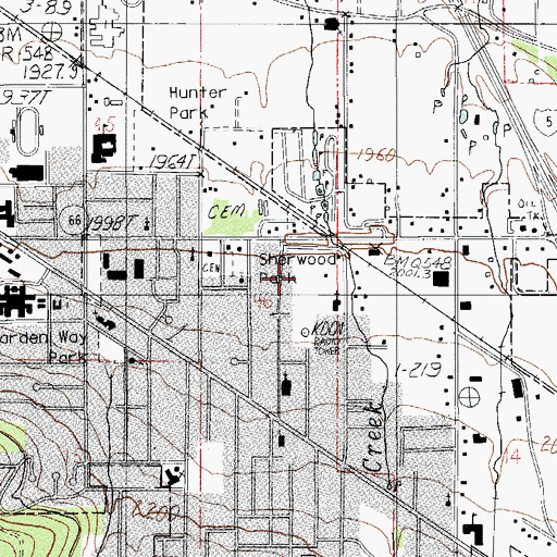 Topographic Map of Clay Street Park, OR