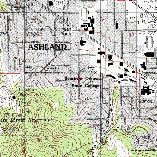 Topographic Map of Glenwood Park, OR