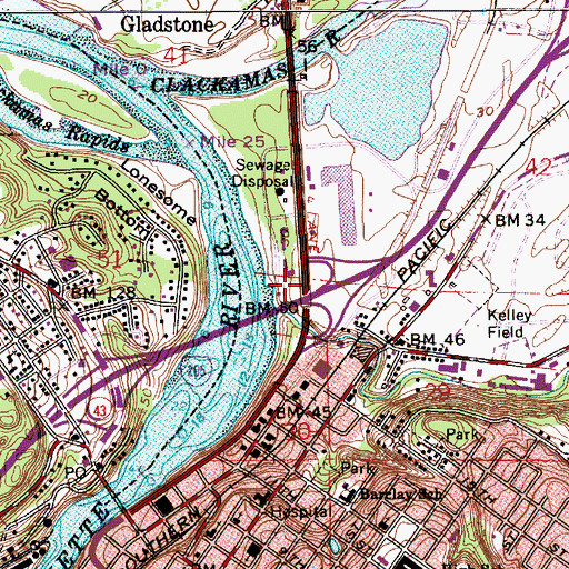 Topographic Map of Jon Storm Park, OR