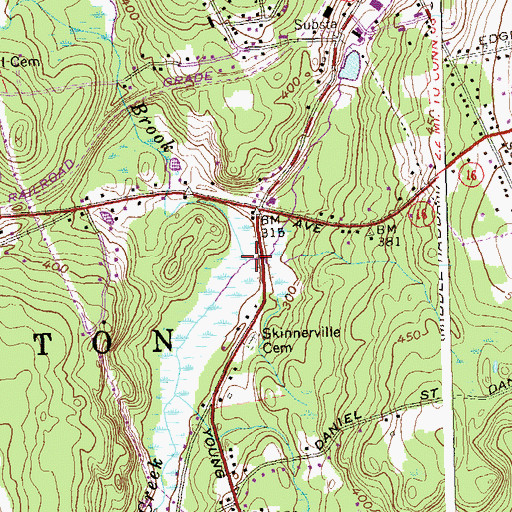 Topographic Map of Muddy Gutter Brook, CT