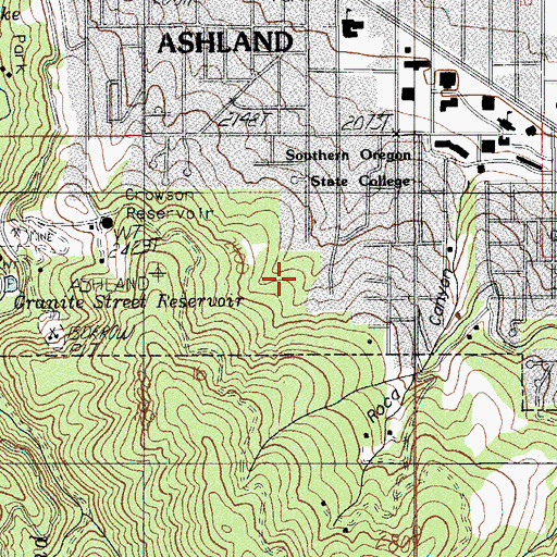 Topographic Map of Liberty Street Park, OR