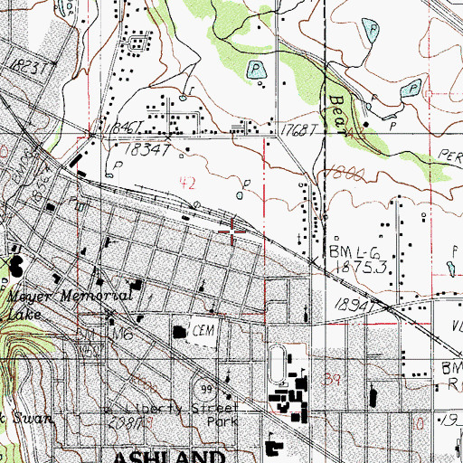Topographic Map of Railroad Park, OR