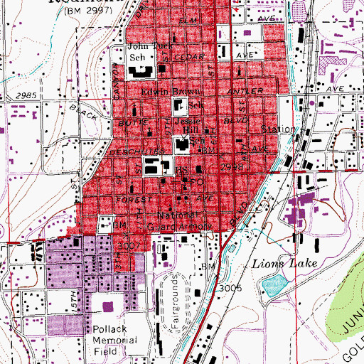 Topographic Map of Redmond City Hall, OR
