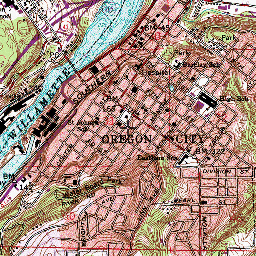 Topographic Map of Senior Citizen Park, OR