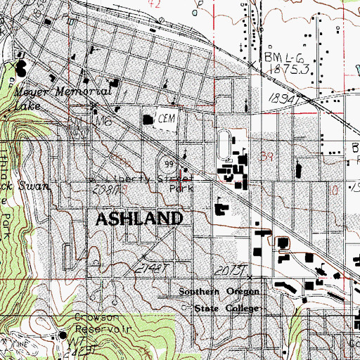 Topographic Map of Triangle Park, OR