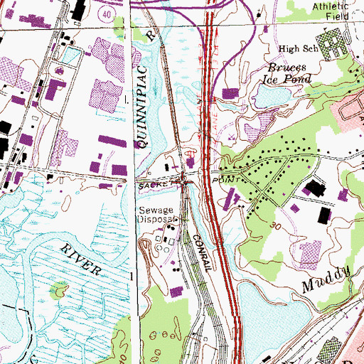 Topographic Map of Muddy River, CT