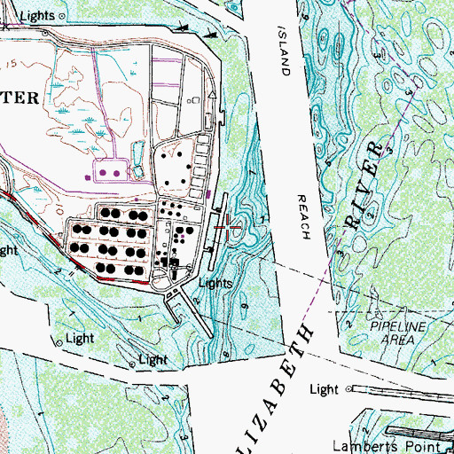 Topographic Map of Pier D, VA