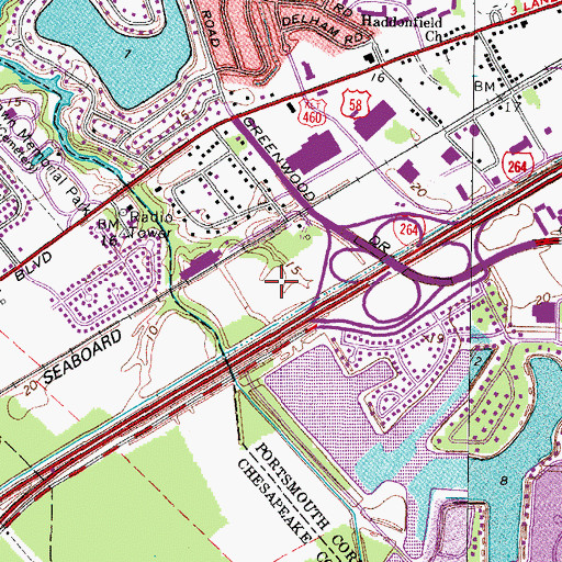 Topographic Map of Greenwood Industrial Park, VA