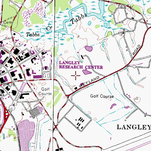 Topographic Map of Eaglewood Golf Course, VA