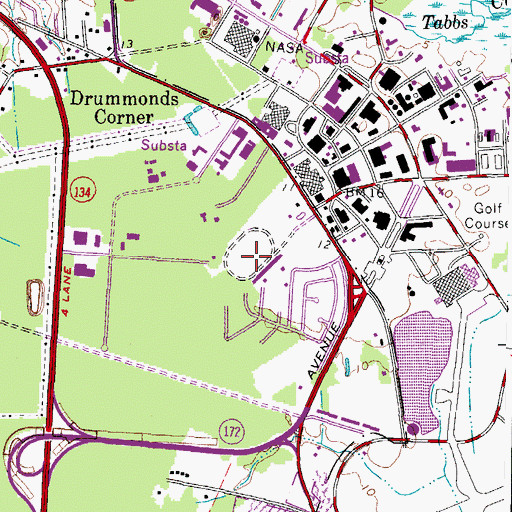 Topographic Map of Langley Speedway, VA