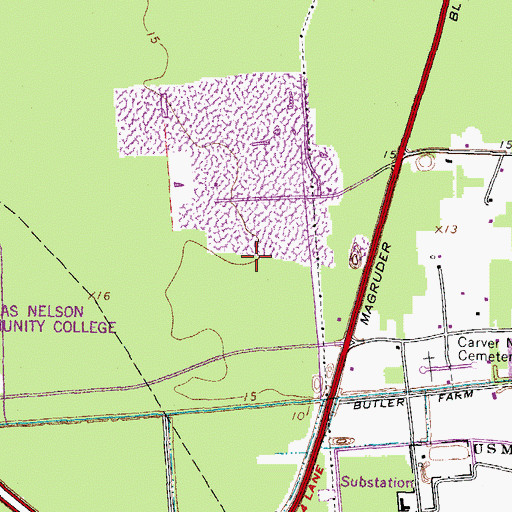 Topographic Map of The Hamptons Golf Course, VA