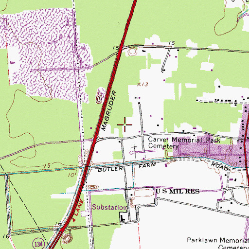 Topographic Map of Central Park, VA