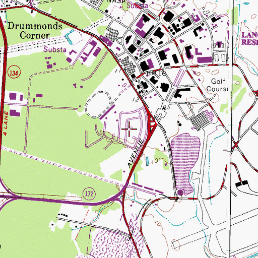 Topographic Map of Langley Mobile Home Park, VA