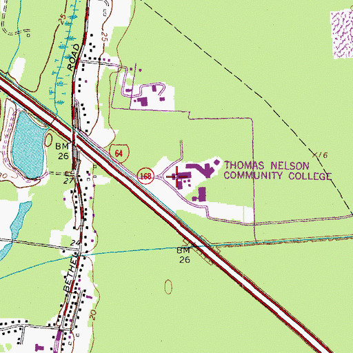 Topographic Map of Harrison Hall, VA