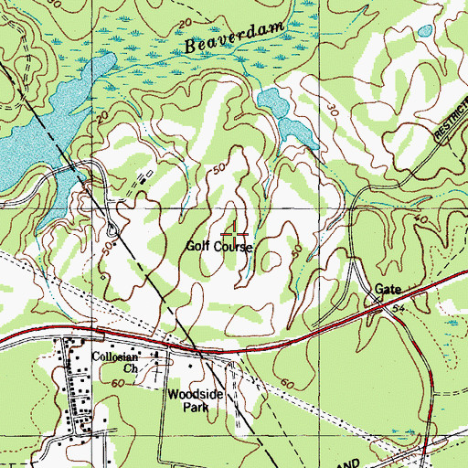 Topographic Map of Newport News Golf Course At Deer Run, VA