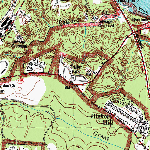 Topographic Map of Zooks Trailer Court, VA