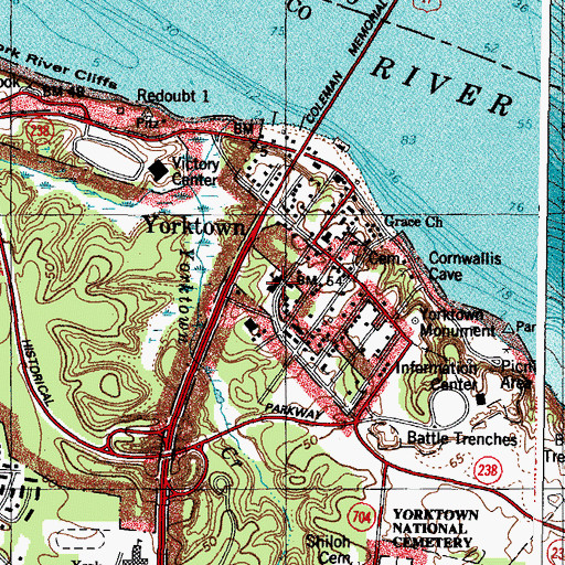 Topographic Map of York County Administration Building, VA