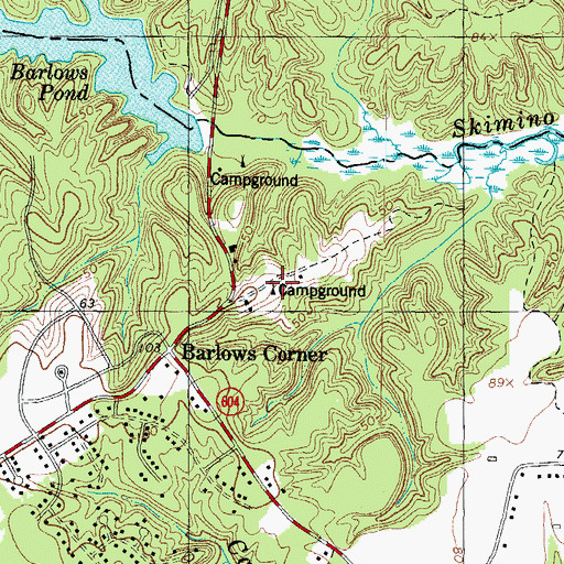 Topographic Map of Colonial Campground, VA