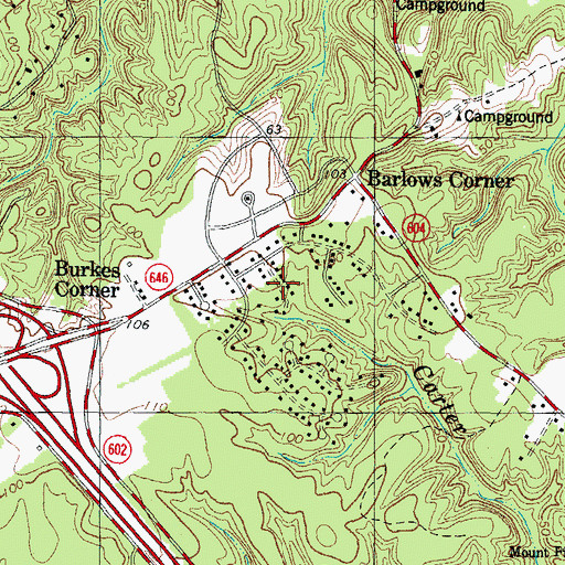 Topographic Map of Skimino Hills, VA