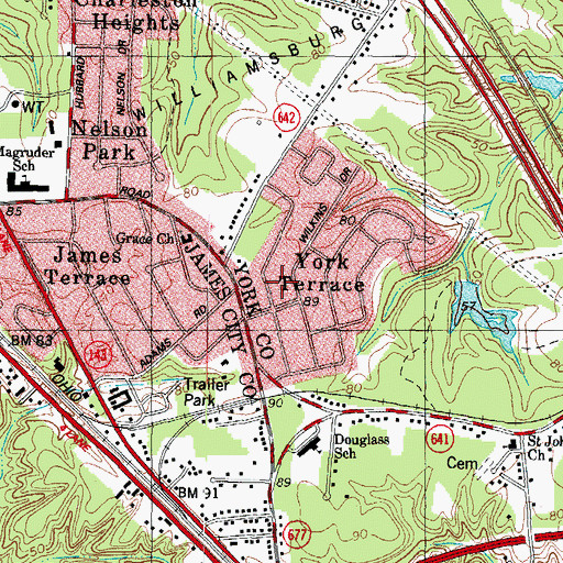 Topographic Map of Church of the Nazarene, VA