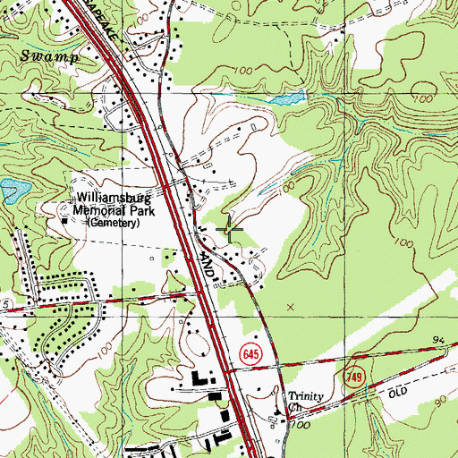Topographic Map of Ewell Industrial Park, VA