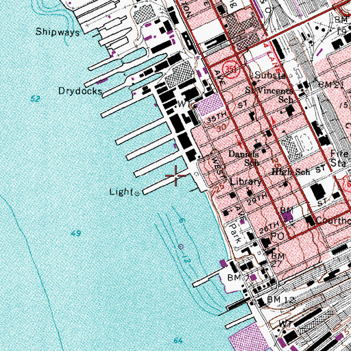 Topographic Map of Pier 2, VA